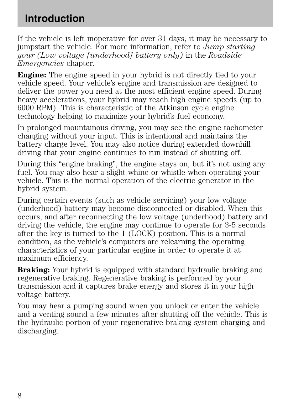 Introduction | Mazda 2008 Tribute HEV User Manual | Page 8 / 312