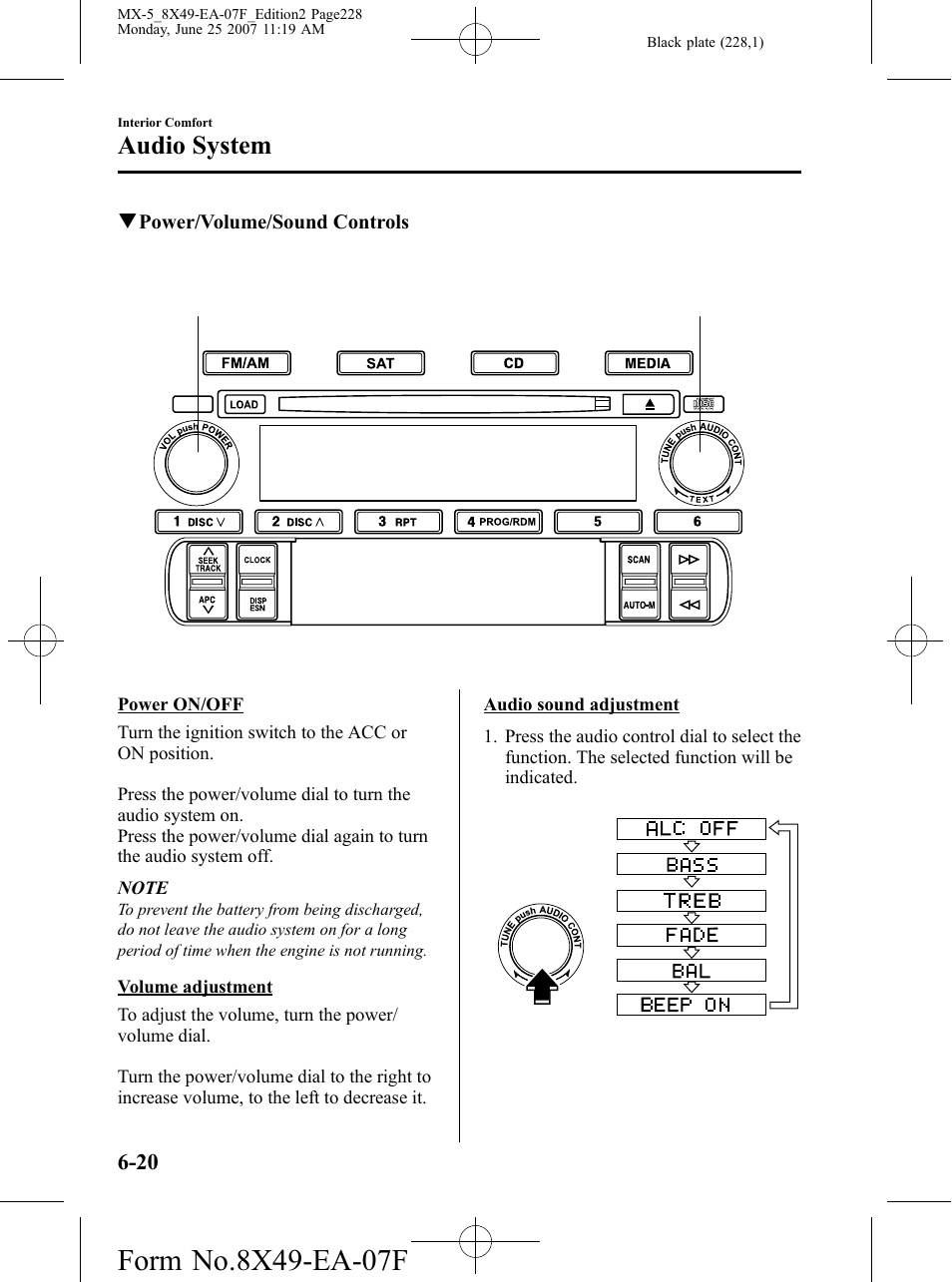 Audio system | Mazda 2008 MX-5 Miata User Manual | Page 228 / 458