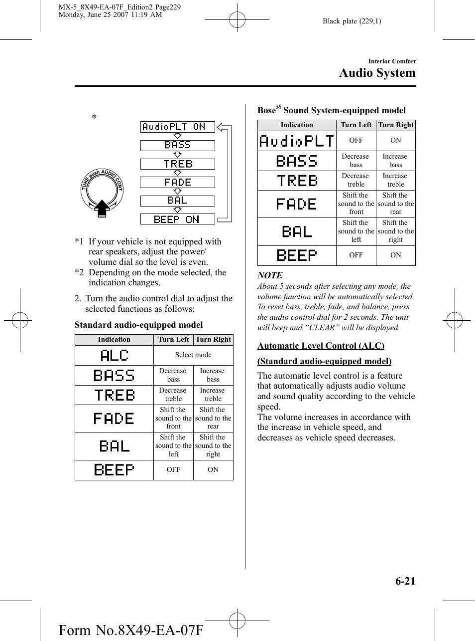 Audio system | Mazda 2008 MX-5 Miata User Manual | Page 229 / 458