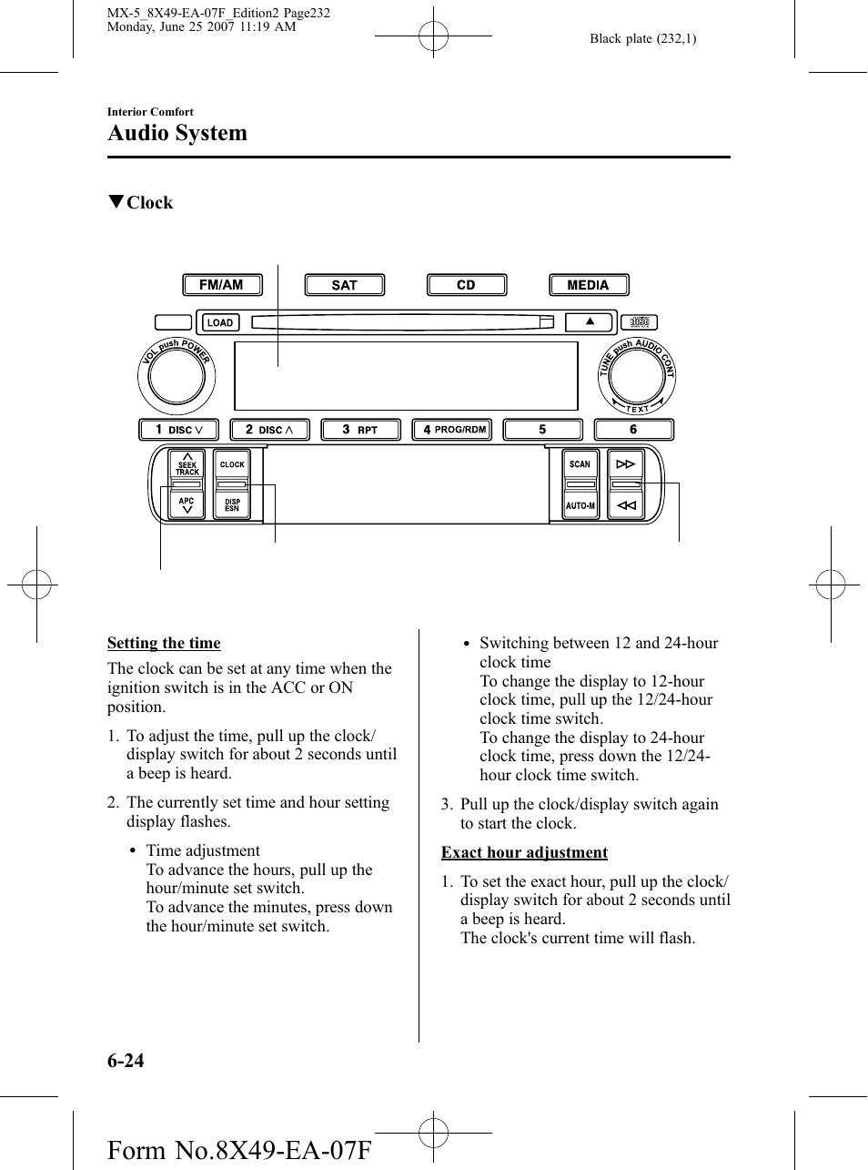 Audio system | Mazda 2008 MX-5 Miata User Manual | Page 232 / 458