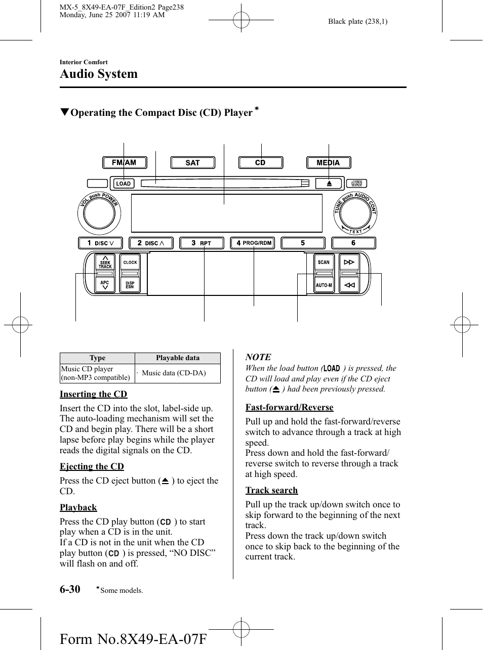 Audio system | Mazda 2008 MX-5 Miata User Manual | Page 238 / 458