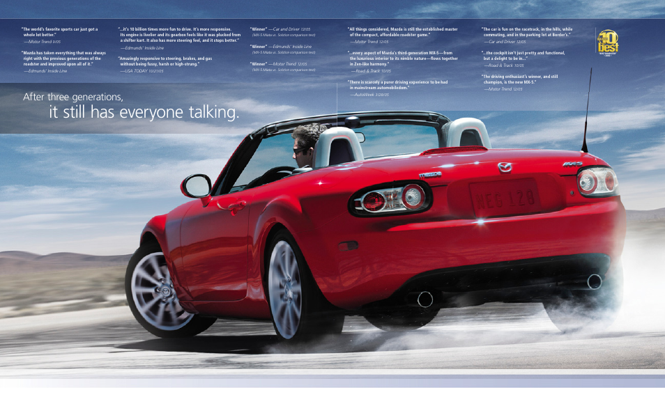 It still has everyone talking, After three generations | Mazda MX-5 Miata User Manual | Page 3 / 15