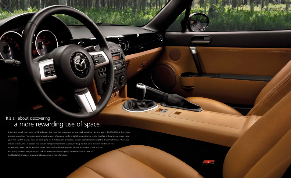 A more rewarding use of space, It’s all about discovering | Mazda MX-5 Miata User Manual | Page 7 / 15