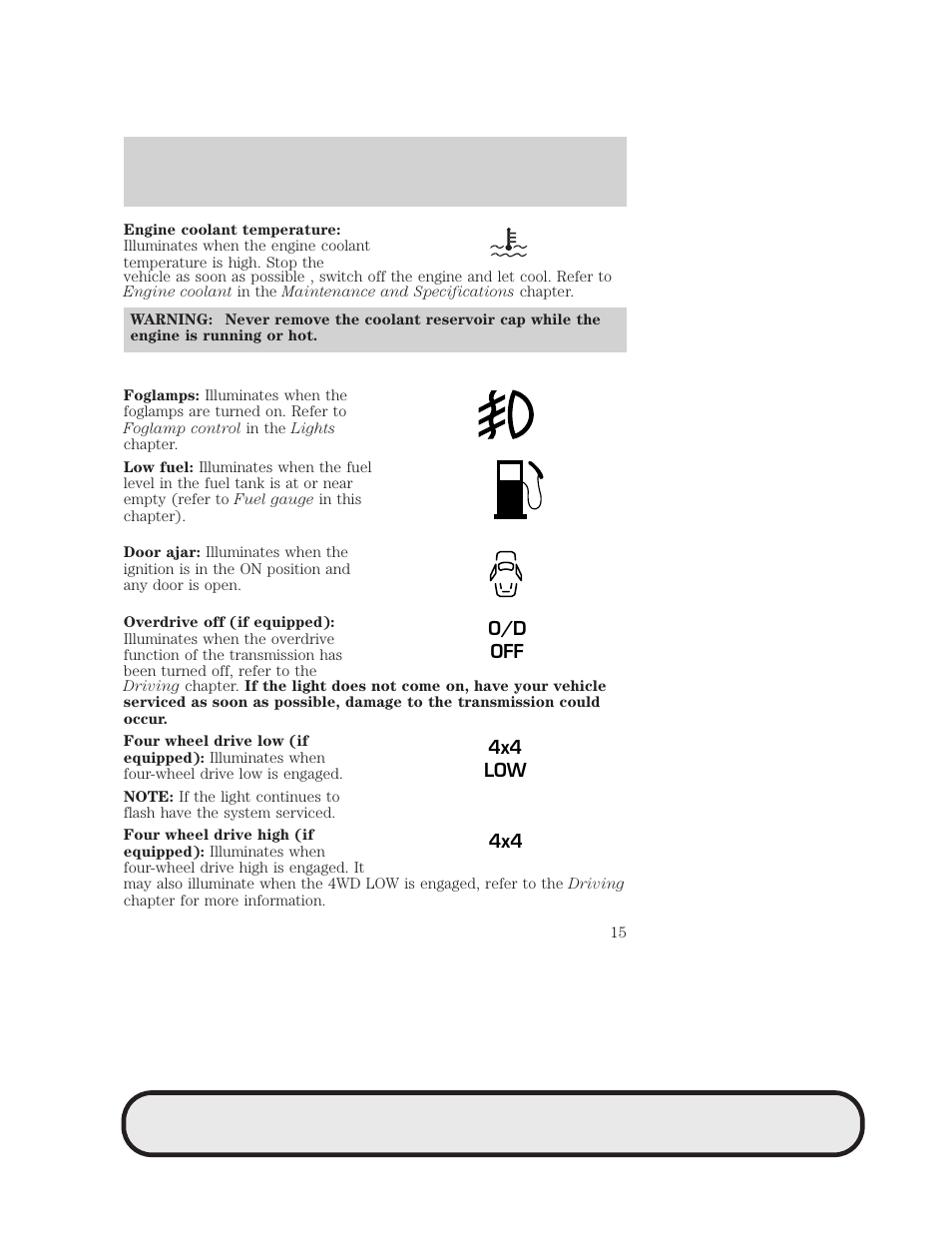 Instrument cluster | Mazda 2007 B2300 Truck User Manual | Page 15 / 279