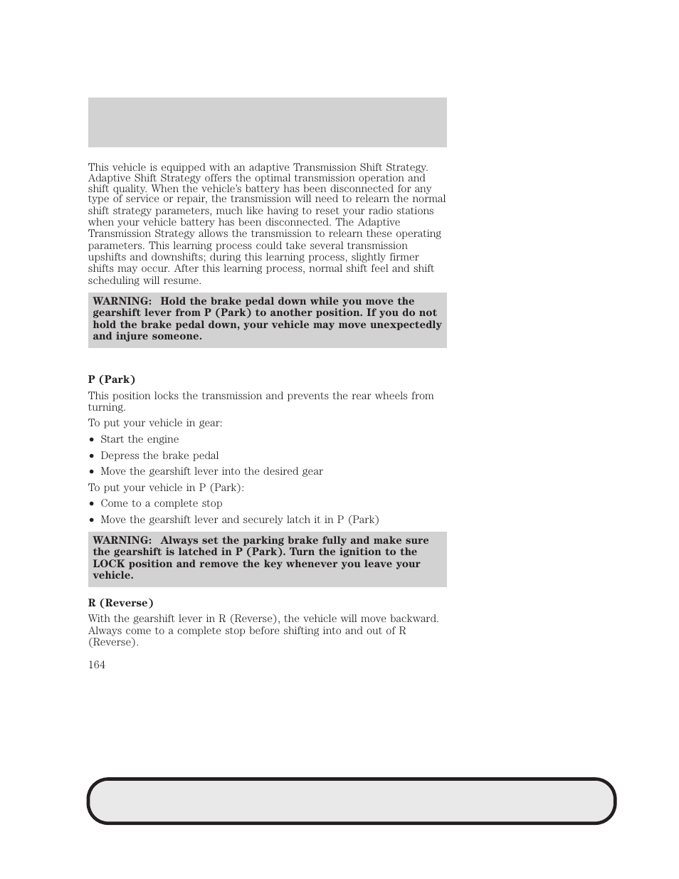 Driving | Mazda 2007 B2300 Truck User Manual | Page 164 / 279