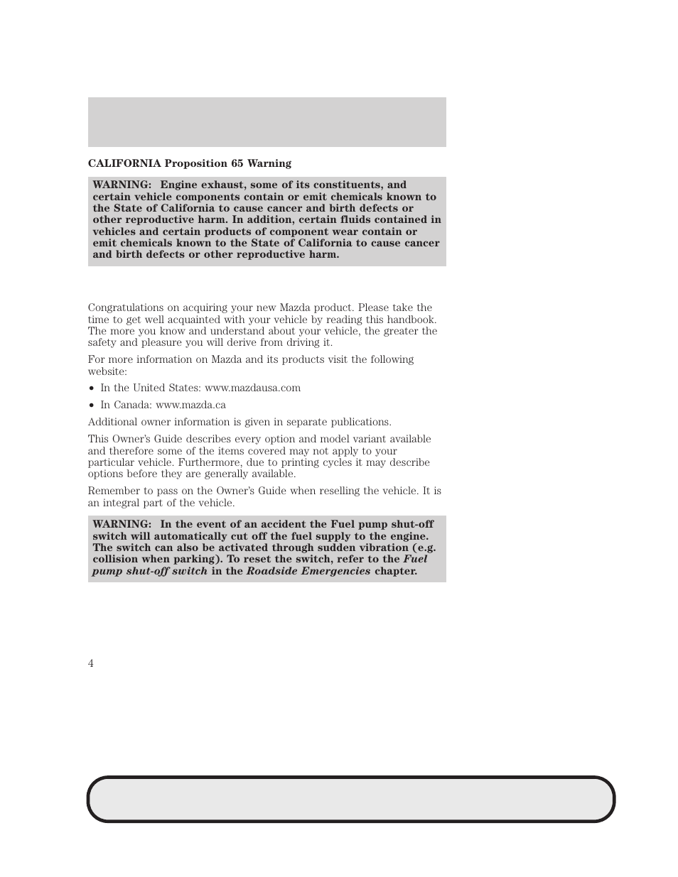 Introduction | Mazda 2007 B2300 Truck User Manual | Page 4 / 279