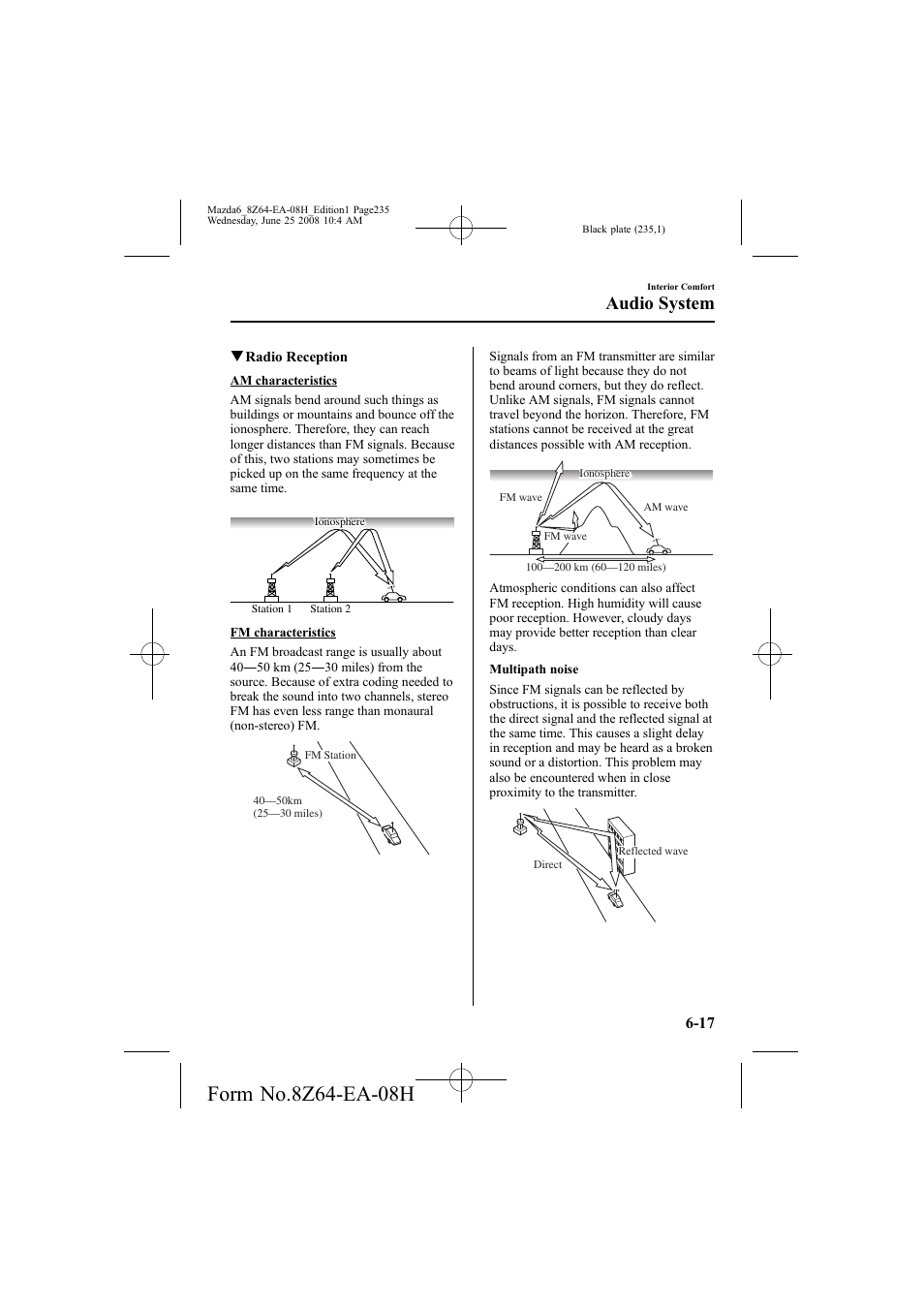 Audio system | Mazda 2009 6 User Manual | Page 235 / 464