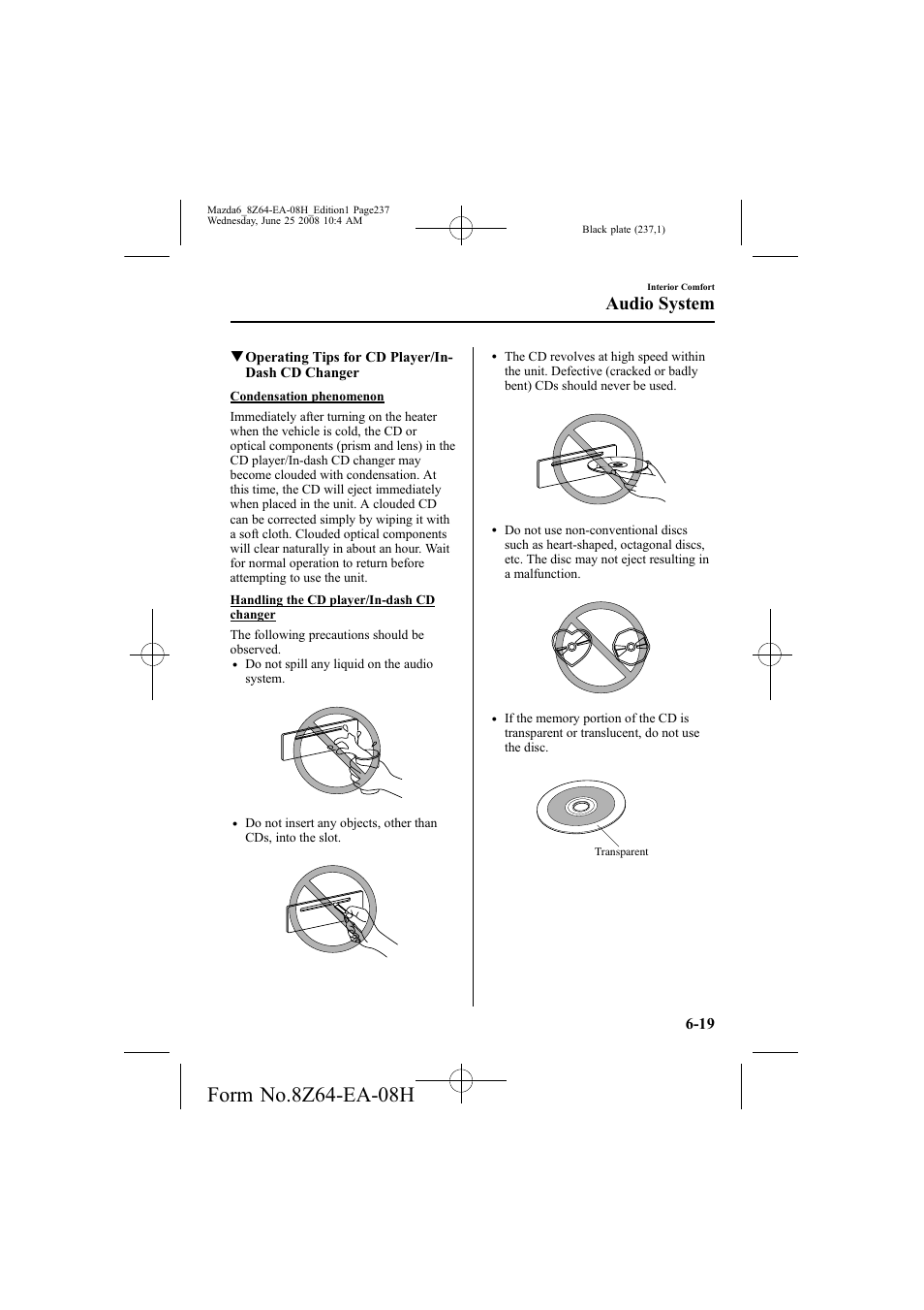 Audio system | Mazda 2009 6 User Manual | Page 237 / 464