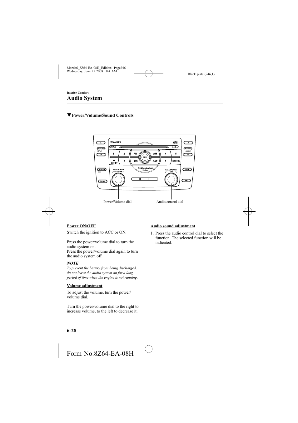 Audio system | Mazda 2009 6 User Manual | Page 246 / 464