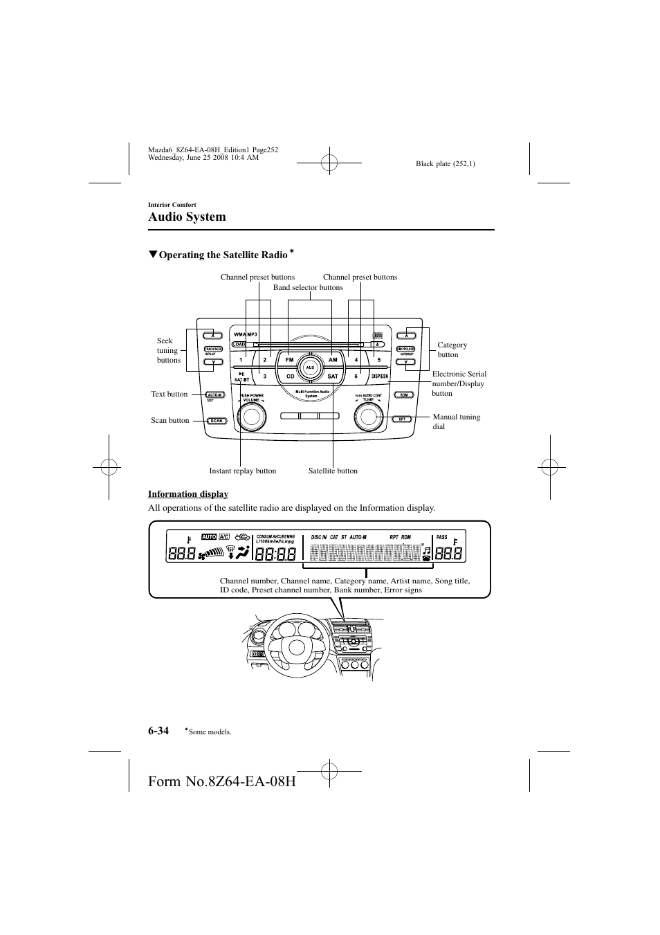 Audio system | Mazda 2009 6 User Manual | Page 252 / 464