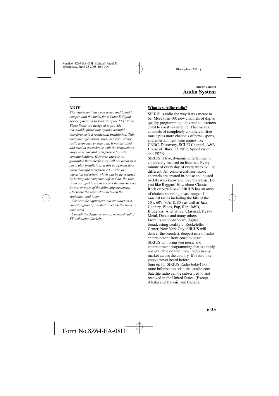 Audio system | Mazda 2009 6 User Manual | Page 253 / 464