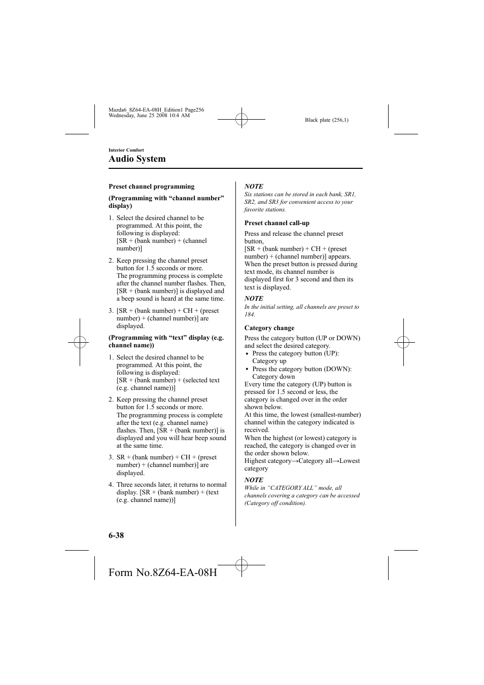 Audio system | Mazda 2009 6 User Manual | Page 256 / 464