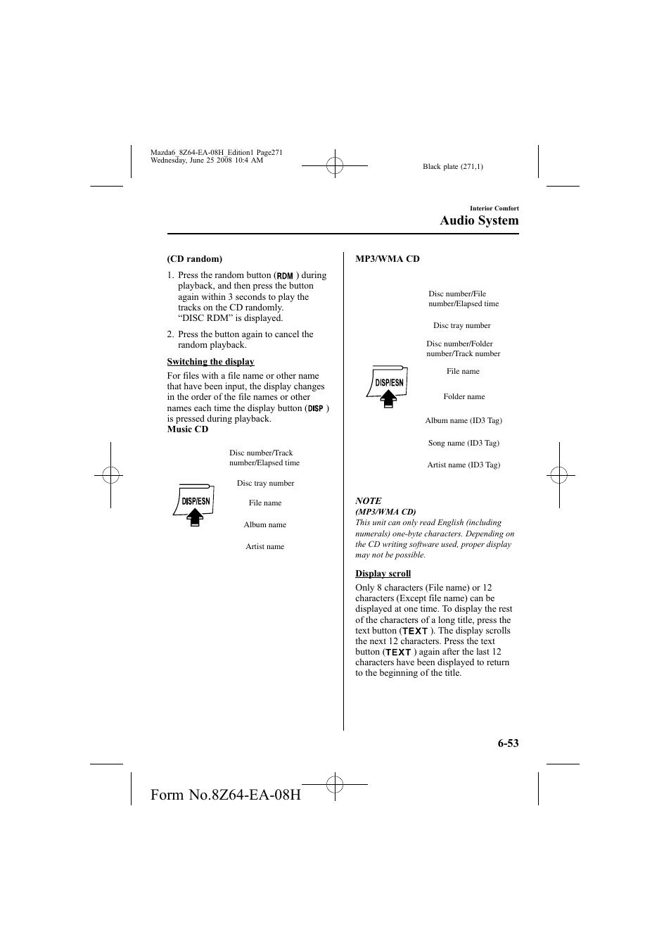 Audio system | Mazda 2009 6 User Manual | Page 271 / 464