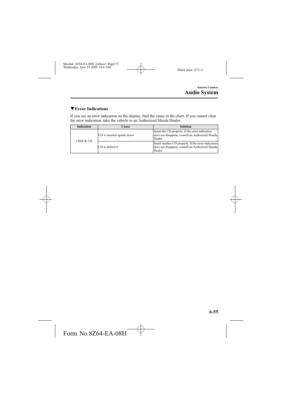 Audio system | Mazda 2009 6 User Manual | Page 273 / 464