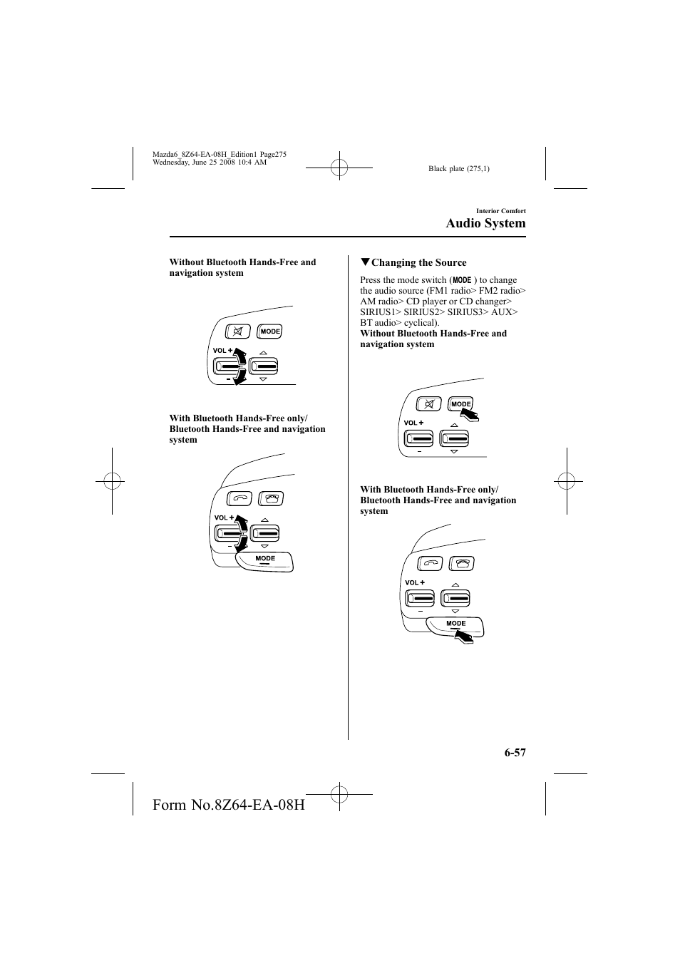 Audio system | Mazda 2009 6 User Manual | Page 275 / 464