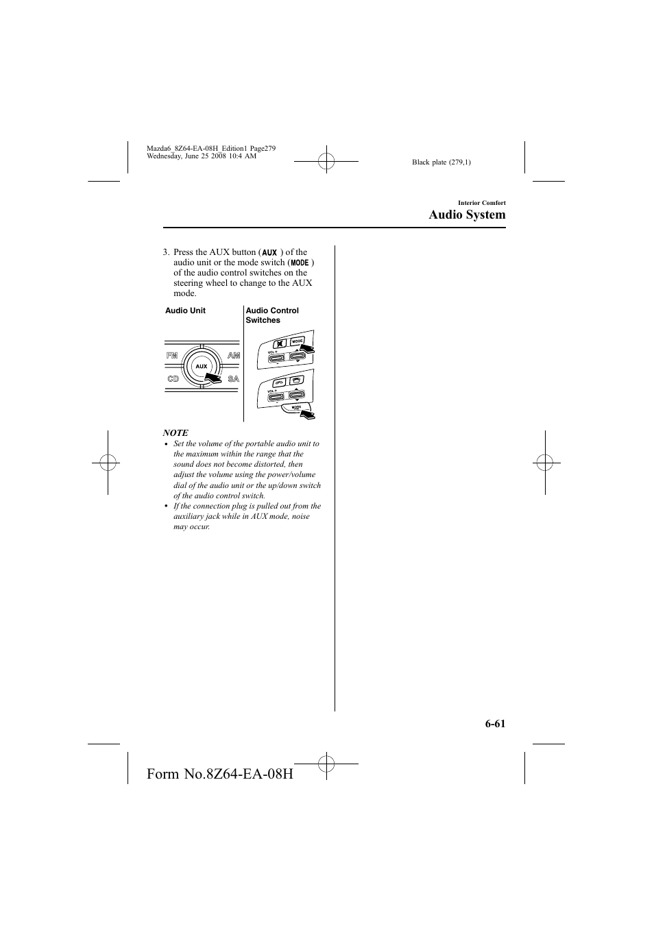 Audio system | Mazda 2009 6 User Manual | Page 279 / 464
