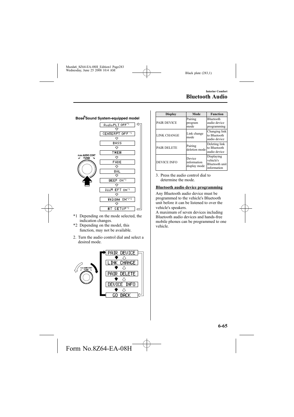 Bluetooth audio | Mazda 2009 6 User Manual | Page 283 / 464