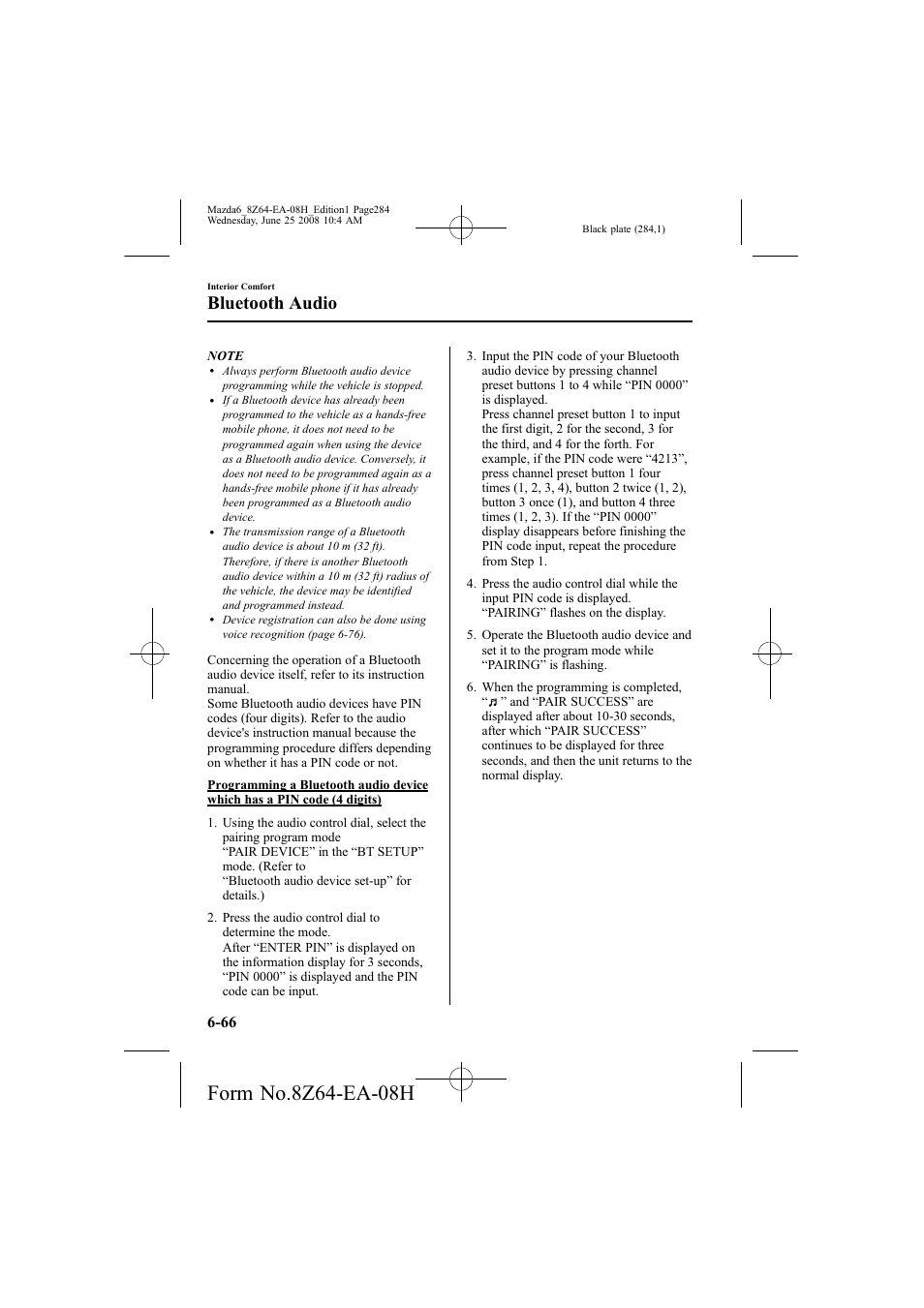 Bluetooth audio | Mazda 2009 6 User Manual | Page 284 / 464