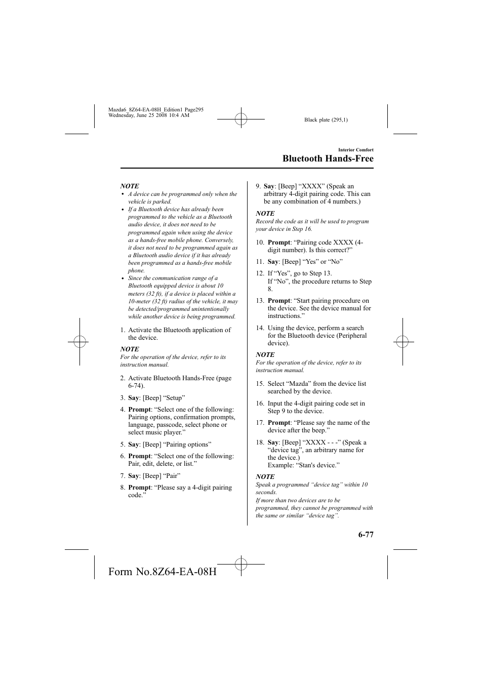 Bluetooth hands-free | Mazda 2009 6 User Manual | Page 295 / 464