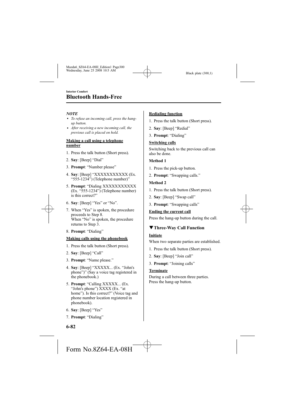 Bluetooth hands-free | Mazda 2009 6 User Manual | Page 300 / 464