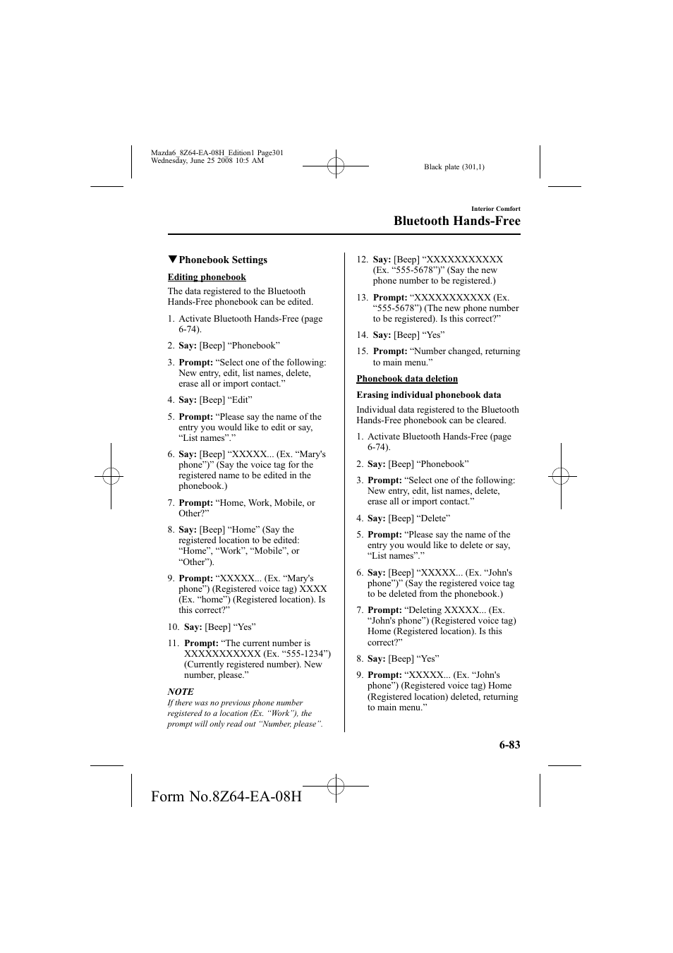 Bluetooth hands-free | Mazda 2009 6 User Manual | Page 301 / 464