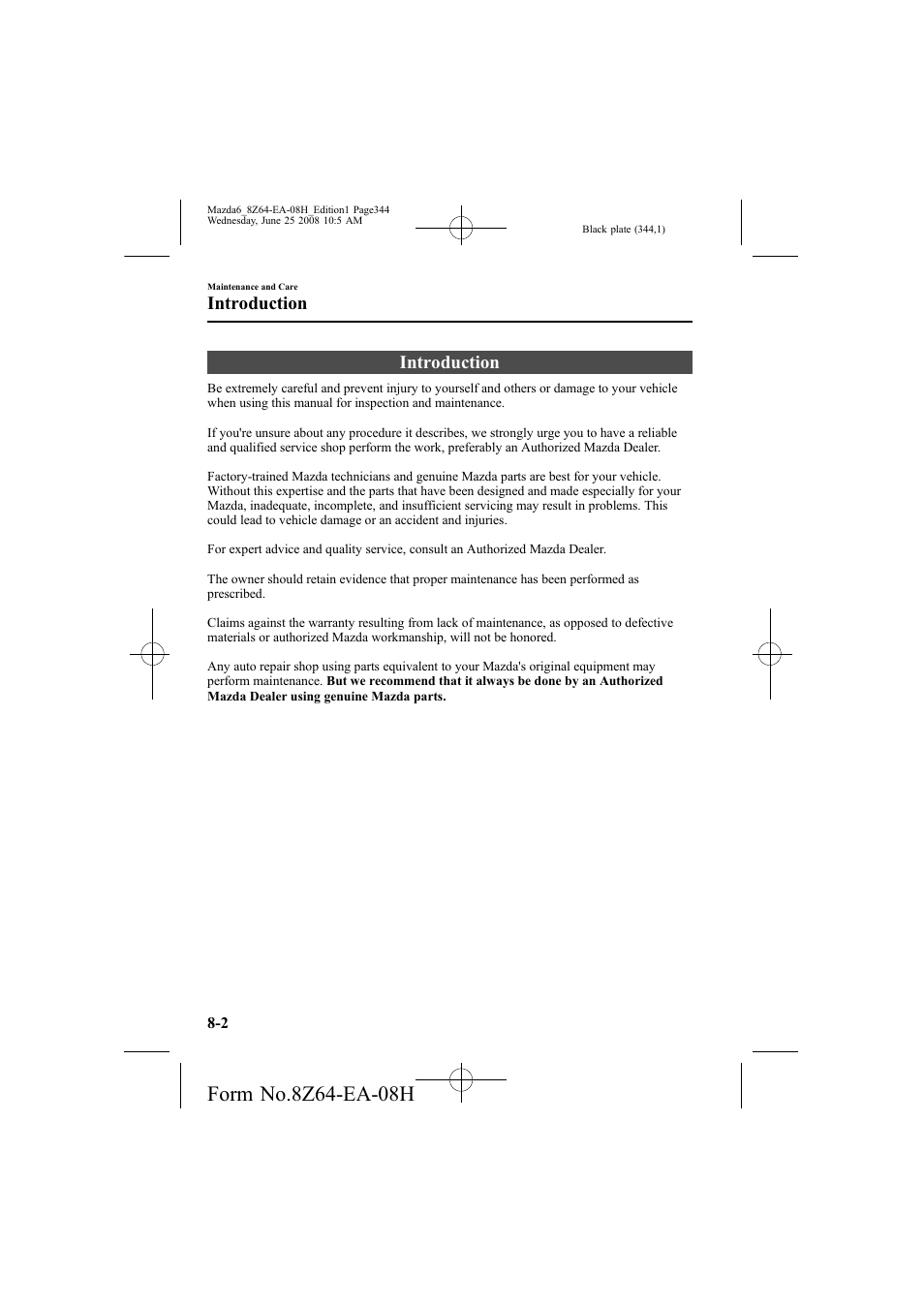 Introduction | Mazda 2009 6 User Manual | Page 344 / 464