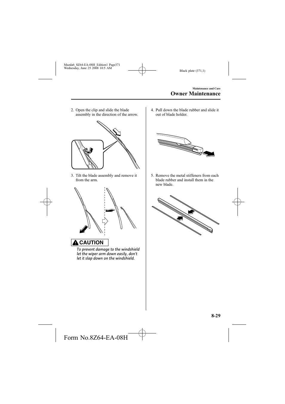 Owner maintenance | Mazda 2009 6 User Manual | Page 371 / 464