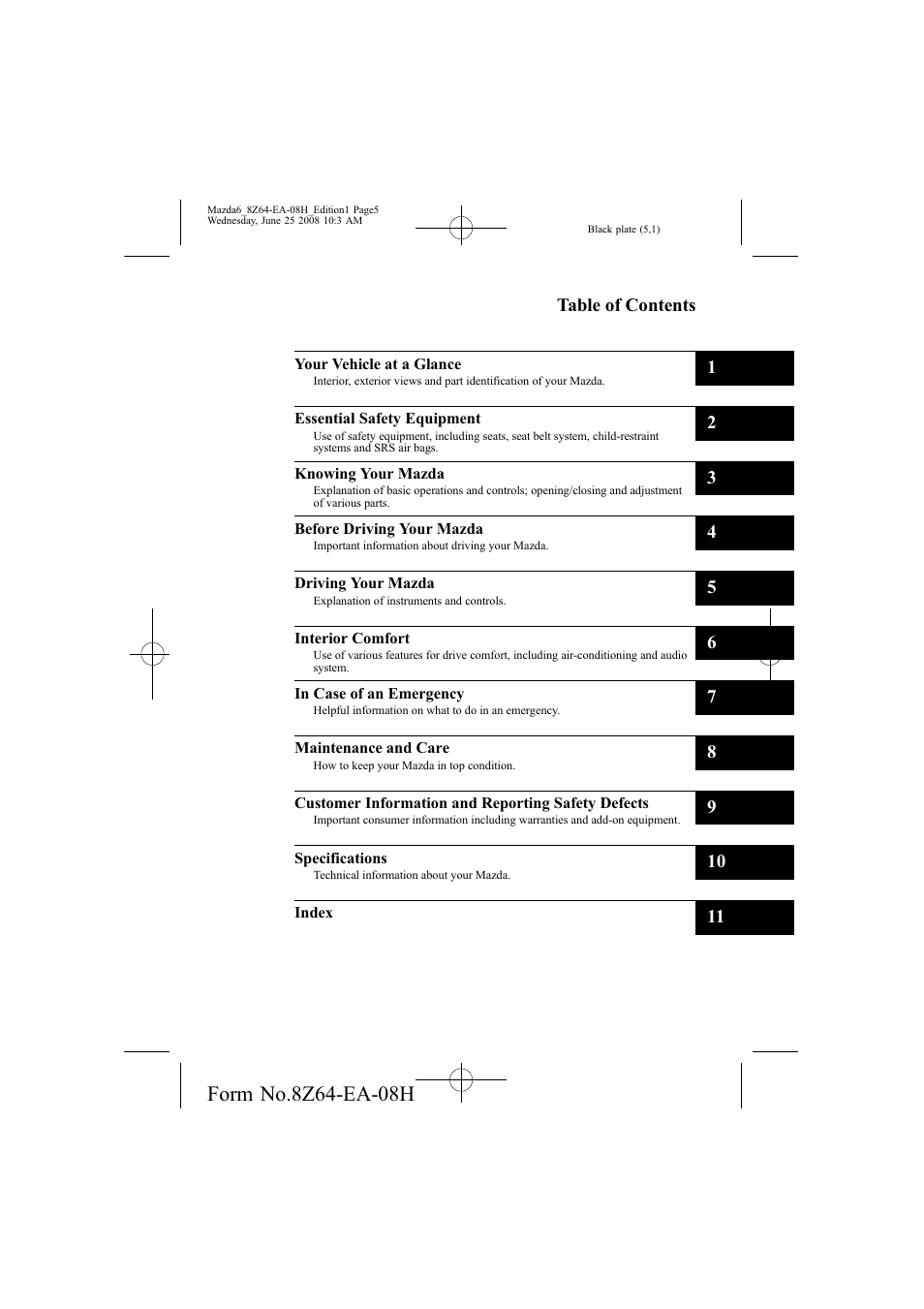 Mazda 2009 6 User Manual | Page 5 / 464