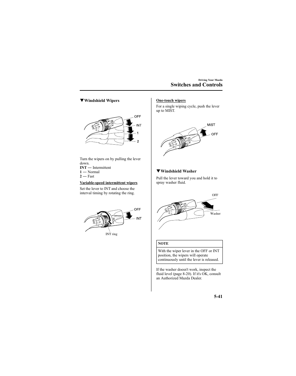 Switches and controls | Mazda 2005 6 SPORTS SEDAN User Manual | Page 165 / 340