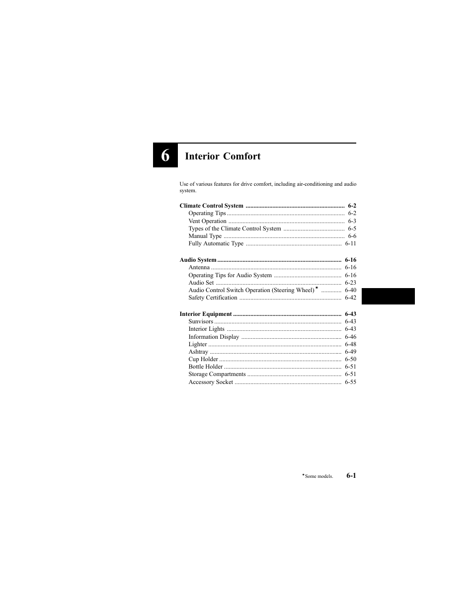 Interior comfort | Mazda 2005 6 SPORTS SEDAN User Manual | Page 173 / 340