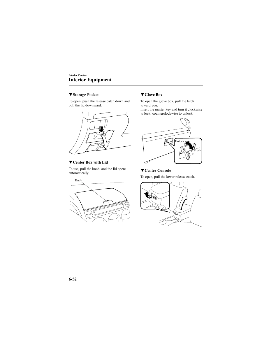 Interior equipment | Mazda 2005 6 SPORTS SEDAN User Manual | Page 224 / 340