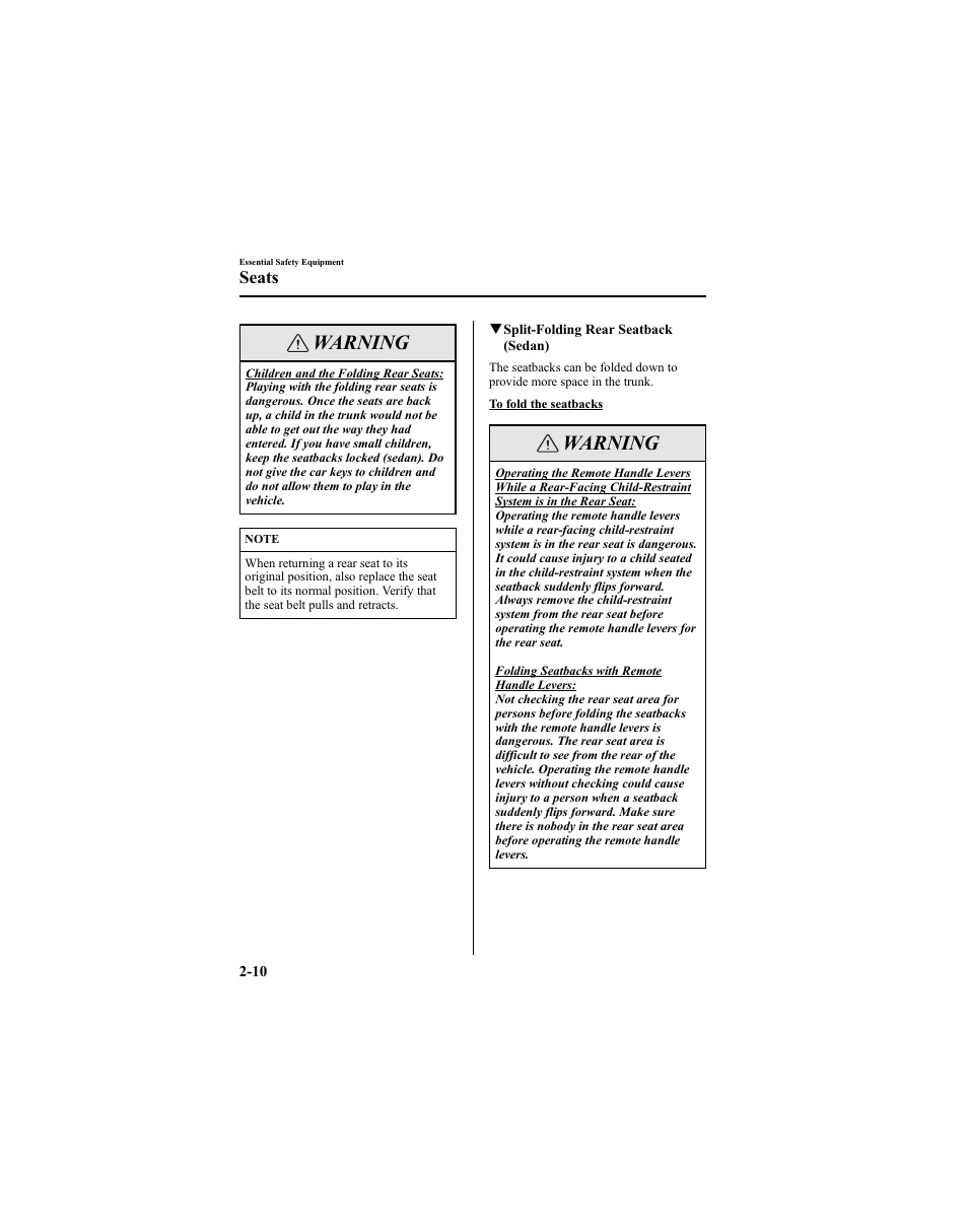 Warning | Mazda 2005 6 SPORTS SEDAN User Manual | Page 24 / 340