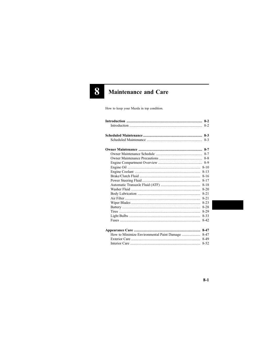 Maintenance and care | Mazda 2005 6 SPORTS SEDAN User Manual | Page 251 / 340