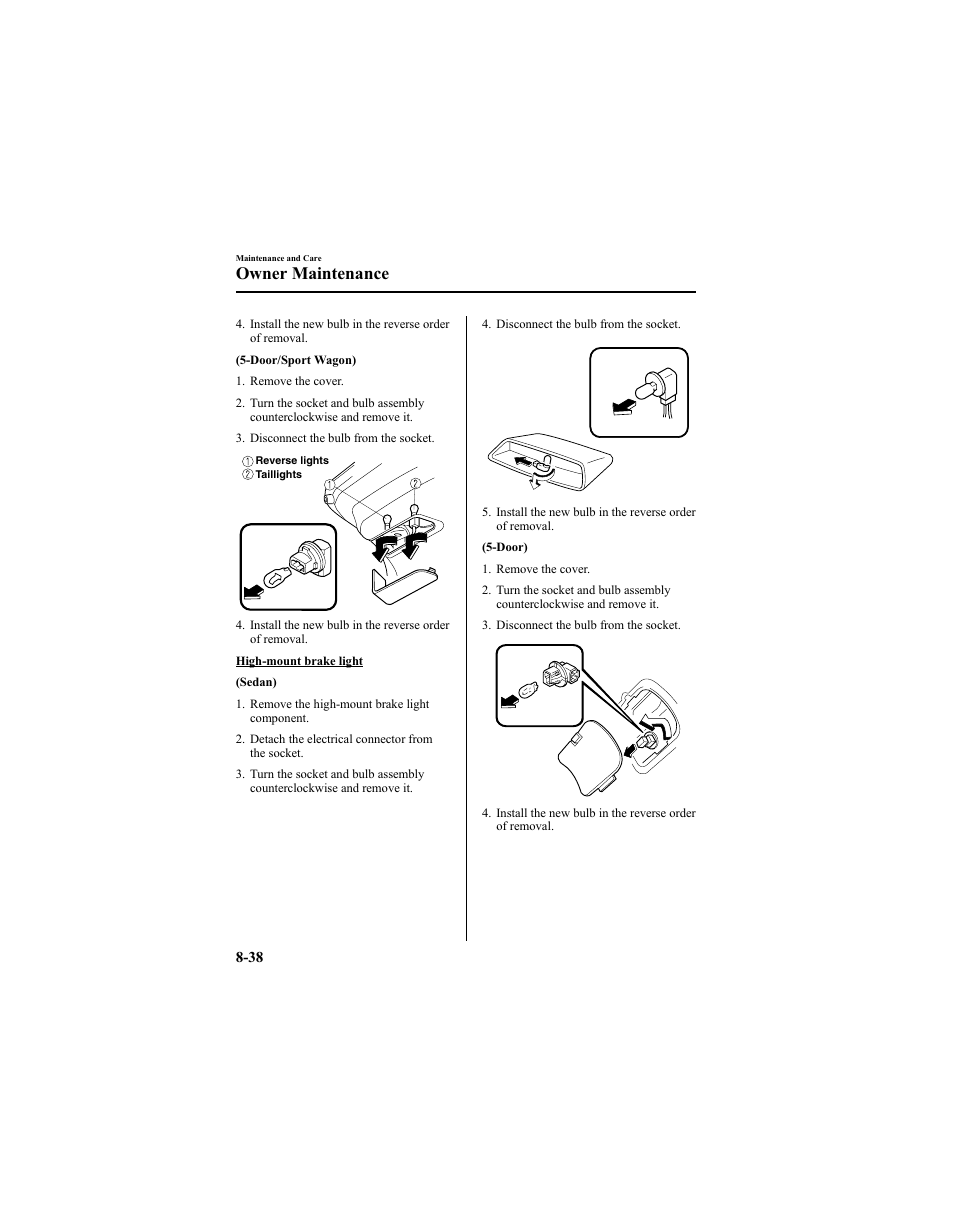 Owner maintenance | Mazda 2005 6 SPORTS SEDAN User Manual | Page 288 / 340