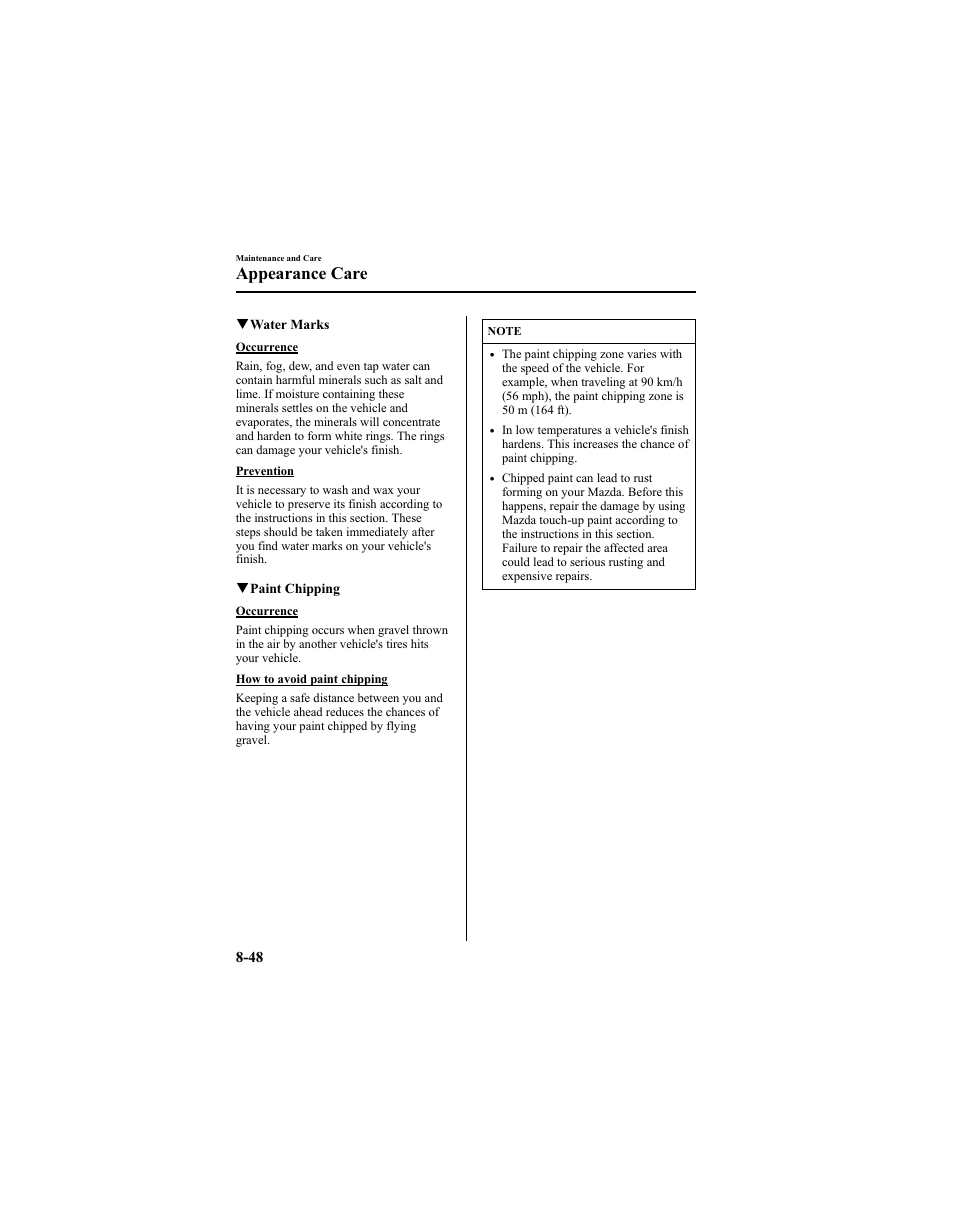 Appearance care | Mazda 2005 6 SPORTS SEDAN User Manual | Page 298 / 340