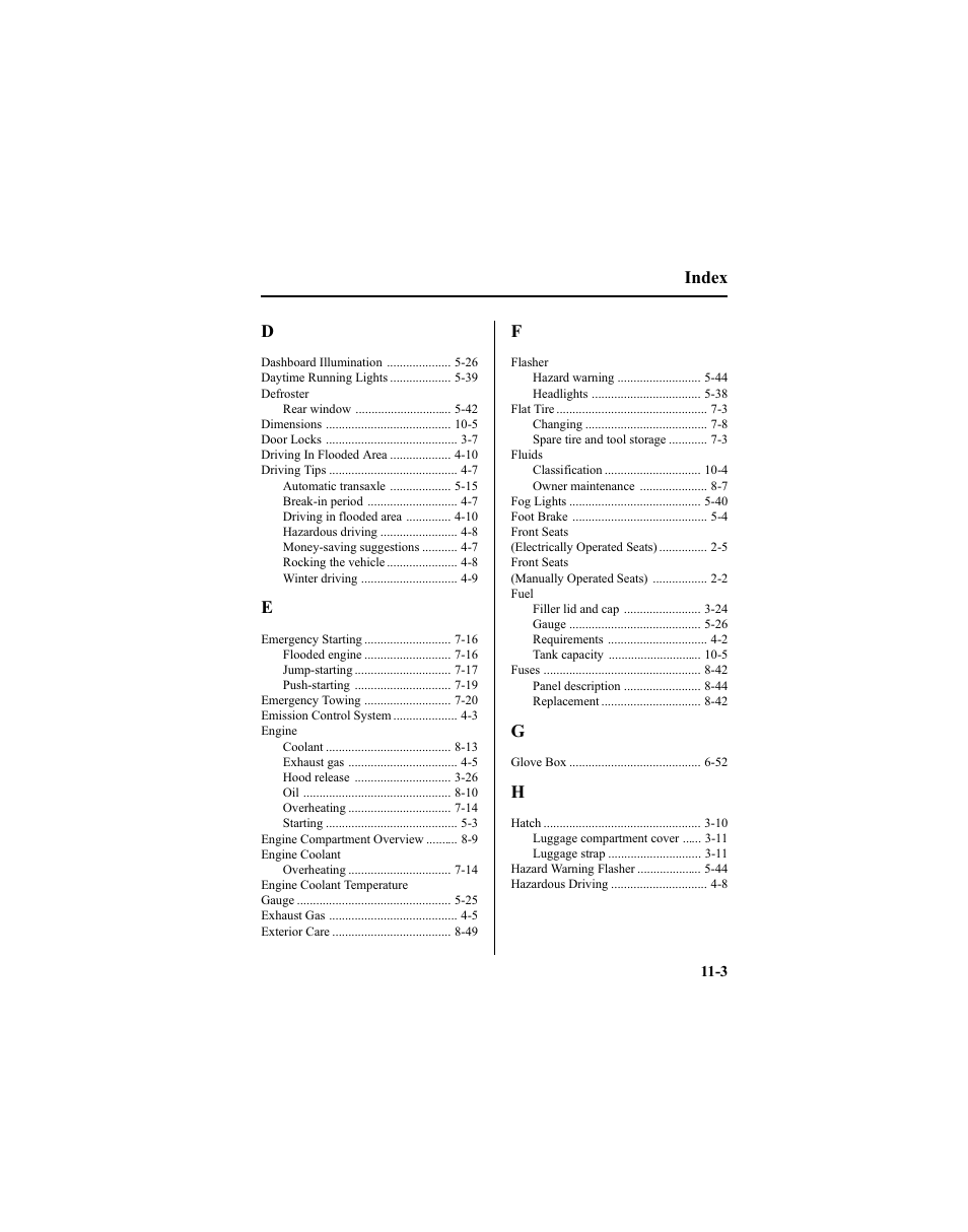 Index | Mazda 2005 6 SPORTS SEDAN User Manual | Page 335 / 340