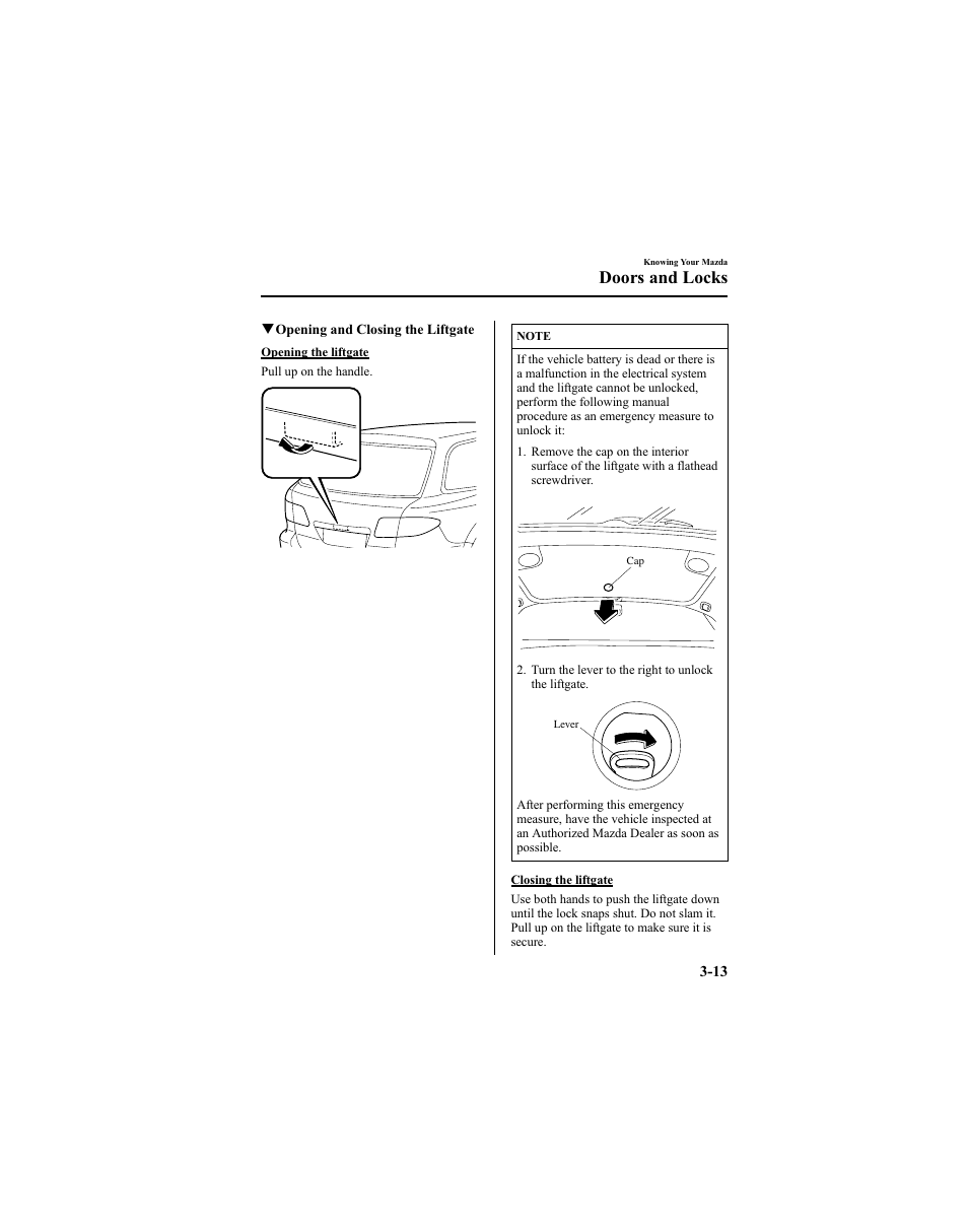 Doors and locks | Mazda 2005 6 SPORTS SEDAN User Manual | Page 89 / 340