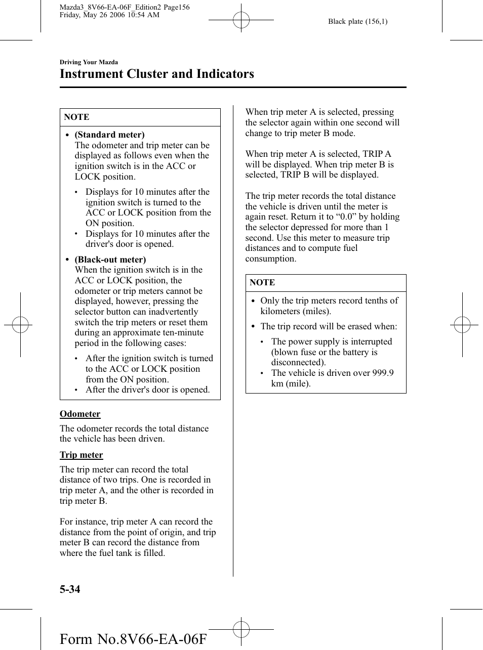 Instrument cluster and indicators | Mazda 2007 3 4-DOOR User Manual | Page 157 / 459