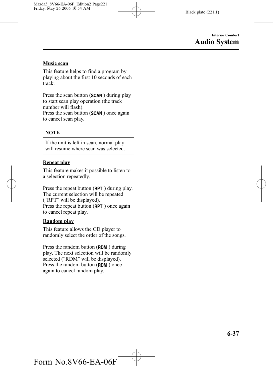 Audio system | Mazda 2007 3 4-DOOR User Manual | Page 222 / 459