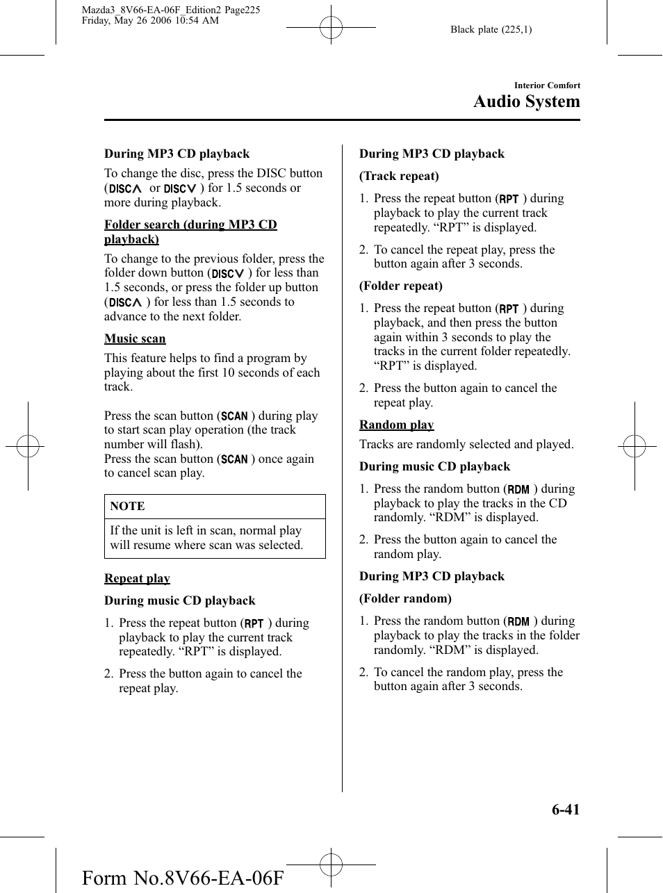 Audio system | Mazda 2007 3 4-DOOR User Manual | Page 226 / 459