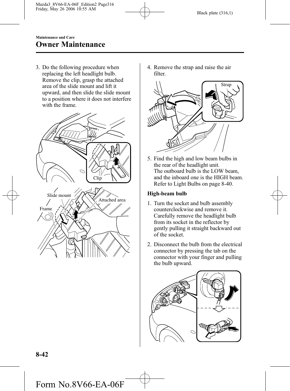 Owner maintenance | Mazda 2007 3 4-DOOR User Manual | Page 317 / 459