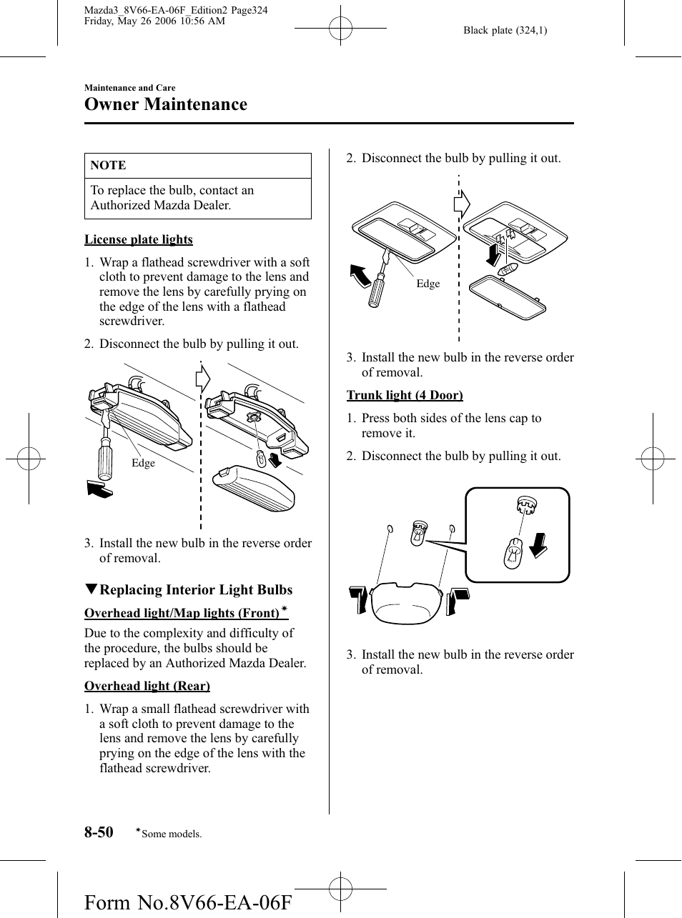 Owner maintenance | Mazda 2007 3 4-DOOR User Manual | Page 325 / 459