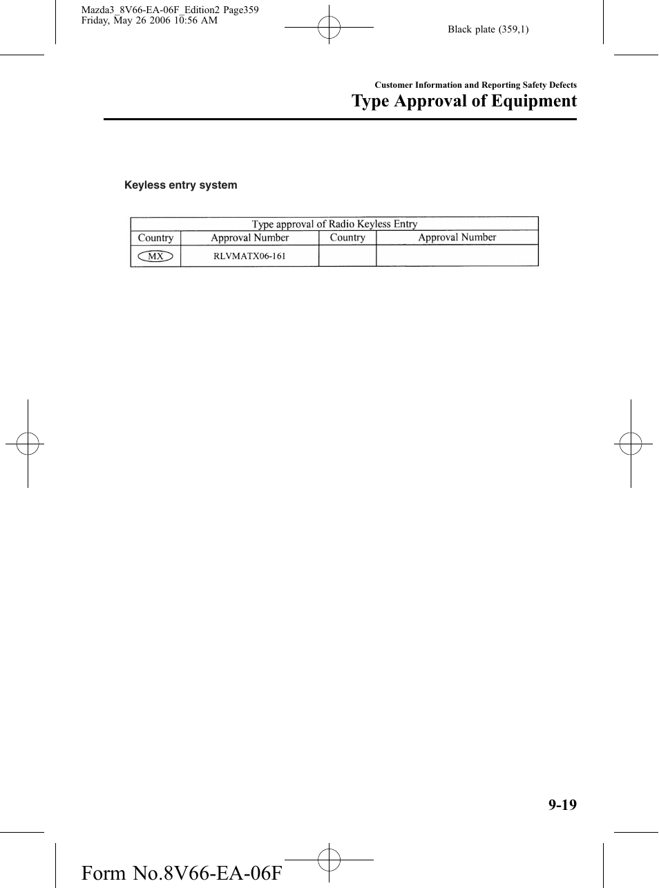 Type approval of equipment | Mazda 2007 3 4-DOOR User Manual | Page 360 / 459