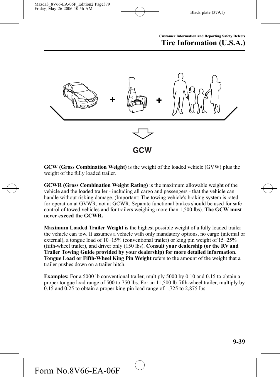 Tire information (u.s.a.) | Mazda 2007 3 4-DOOR User Manual | Page 380 / 459