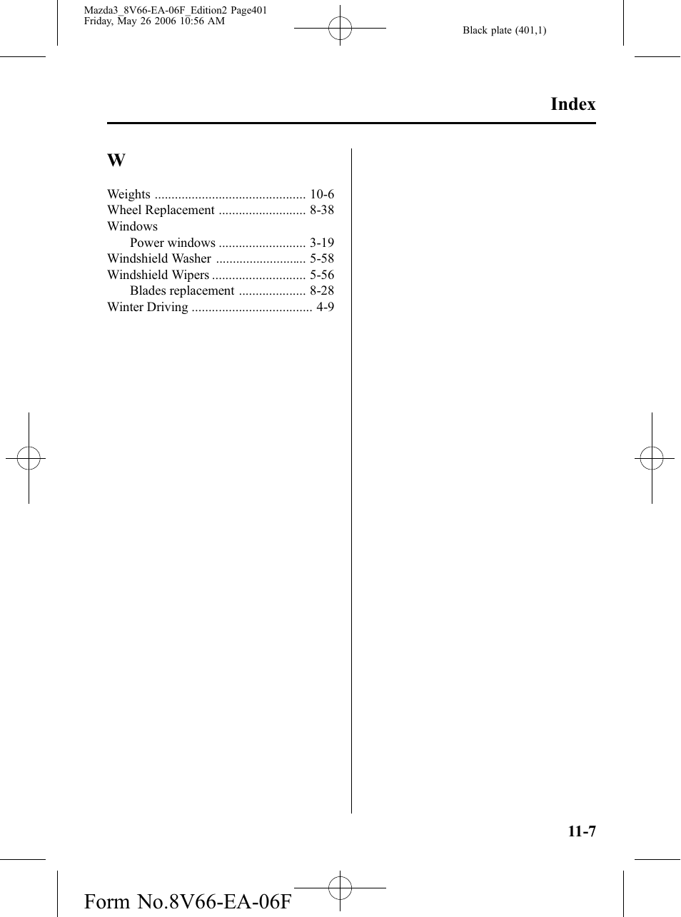 Index | Mazda 2007 3 4-DOOR User Manual | Page 402 / 459