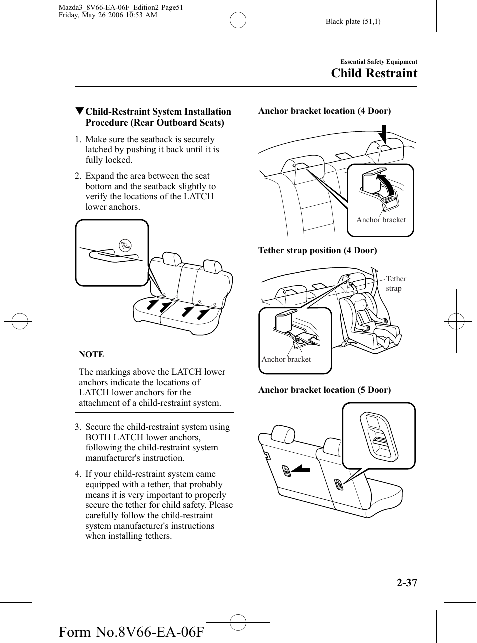 Child restraint | Mazda 2007 3 4-DOOR User Manual | Page 52 / 459