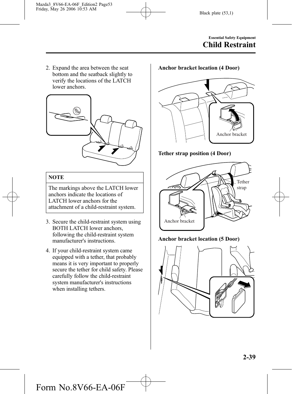 Child restraint | Mazda 2007 3 4-DOOR User Manual | Page 54 / 459