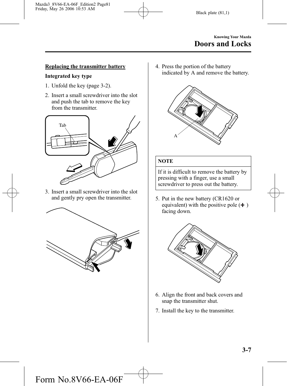 Doors and locks | Mazda 2007 3 4-DOOR User Manual | Page 82 / 459