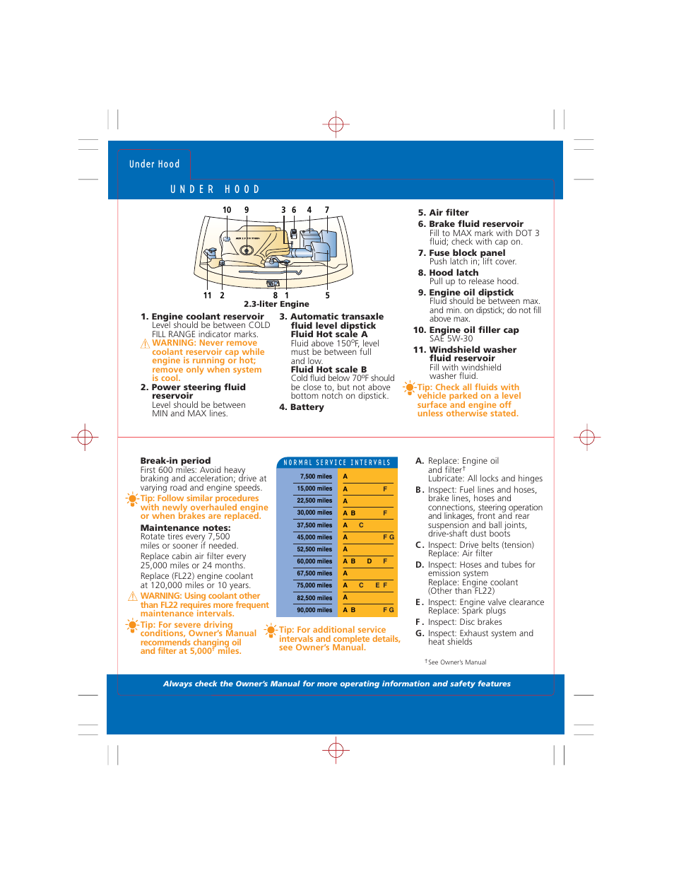 Under hood | Mazda CX-7 User Manual | Page 14 / 15