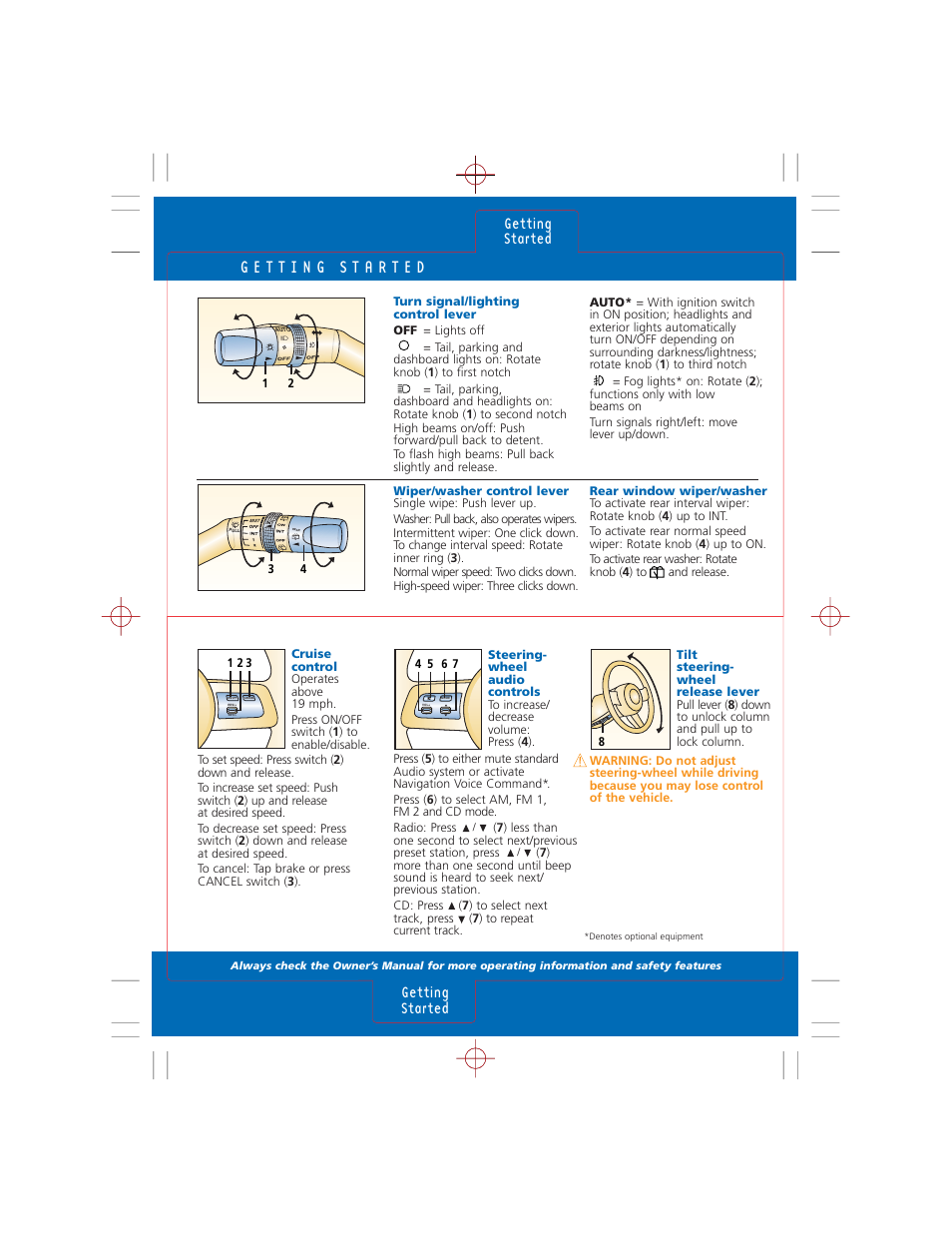 Getting started getting started | Mazda CX-7 User Manual | Page 5 / 15